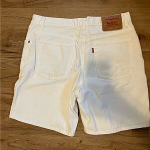 White Levi Shorts
